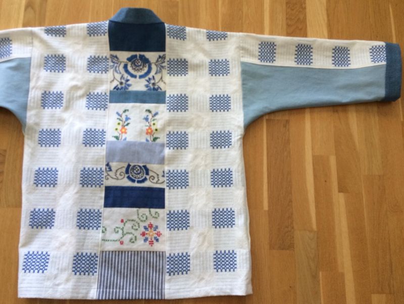 X SOLGT Kimono blå/hvit