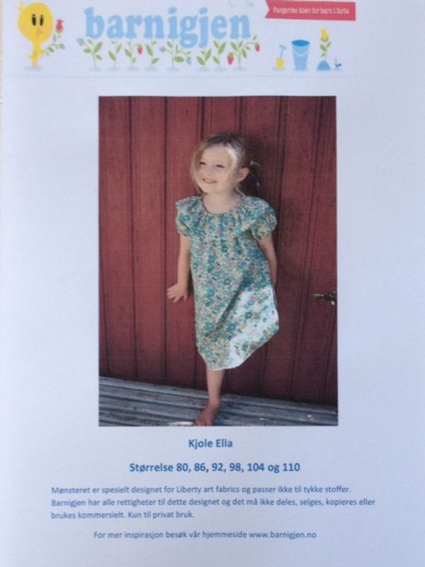 Barnigjen symønster kjole Ella