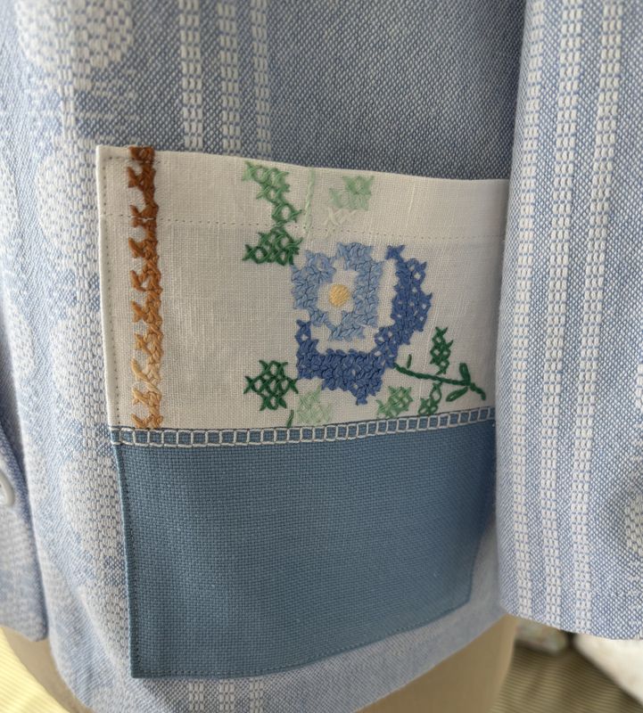 X SOLGT Skjortejakke Blå Hardangersøm 